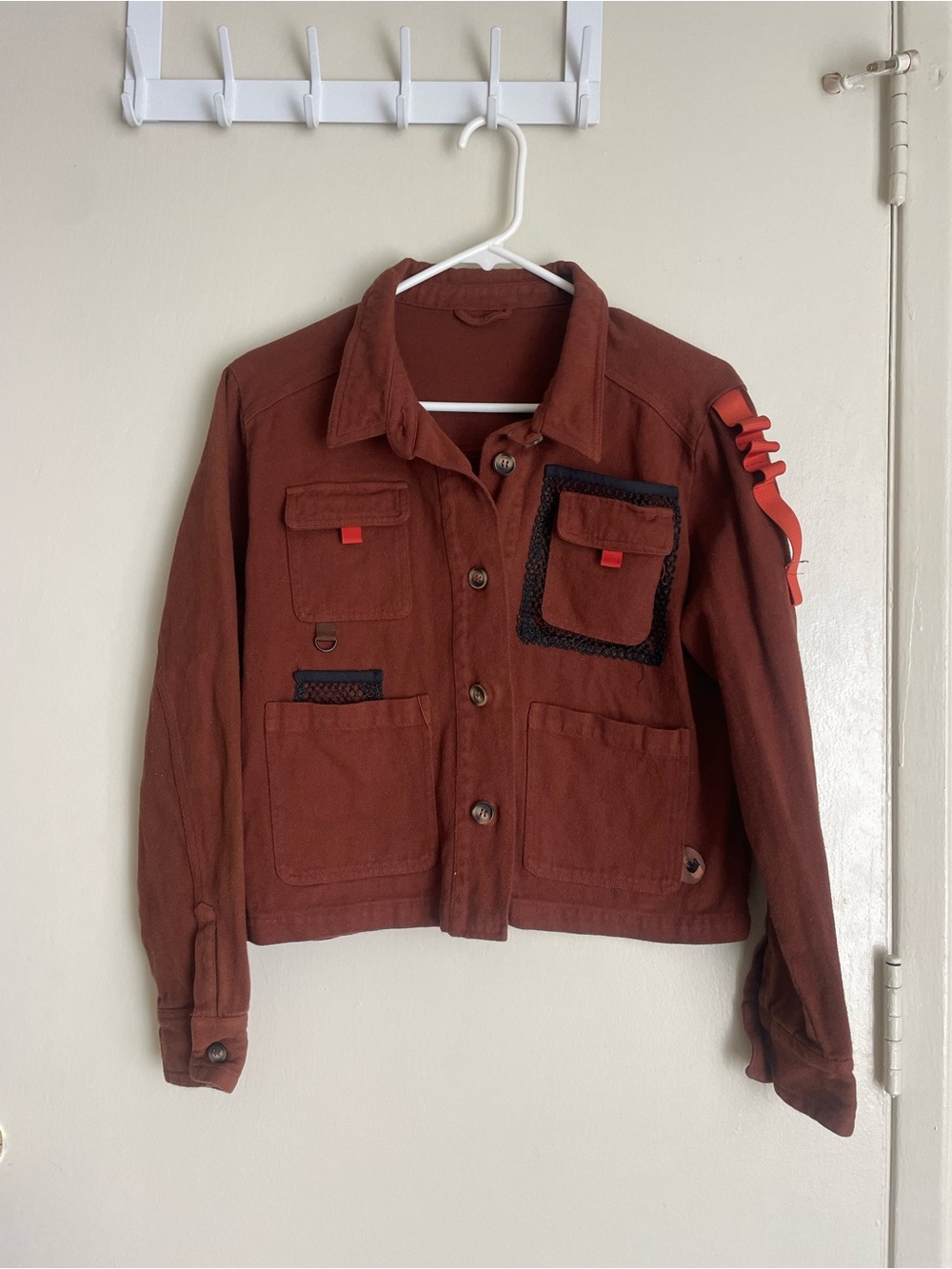 Wondery Rust Utility Jacket with Patch Pockets - Small